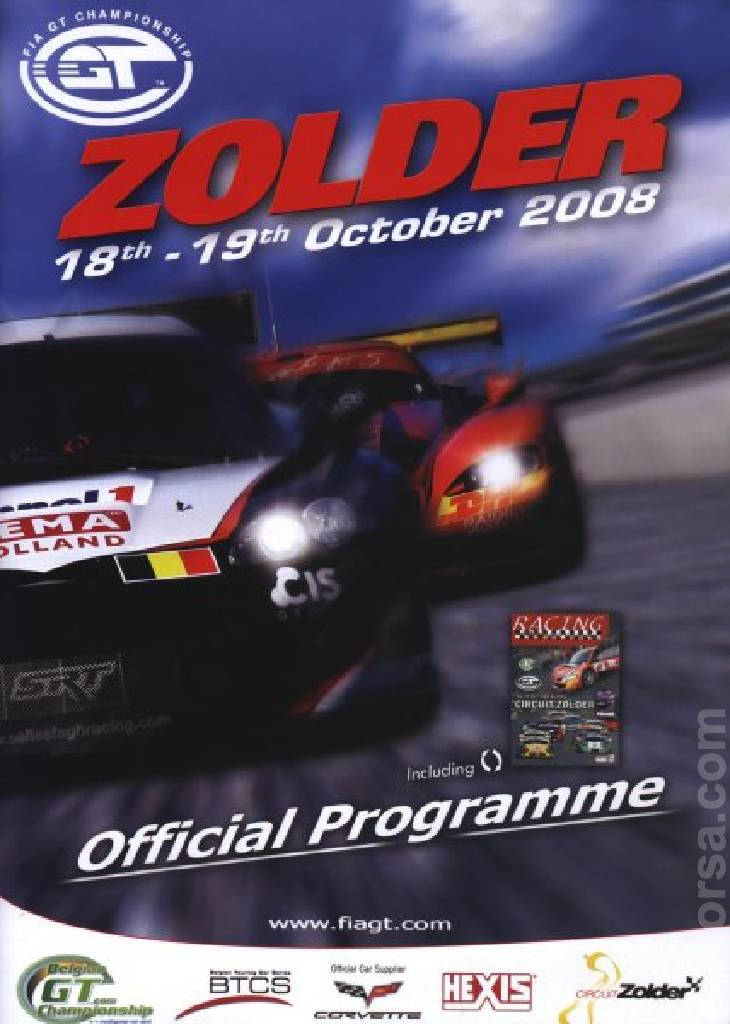 Poster of FIA GT Championship with Belcar 2008, Belgium, 18 - 19 October 2008