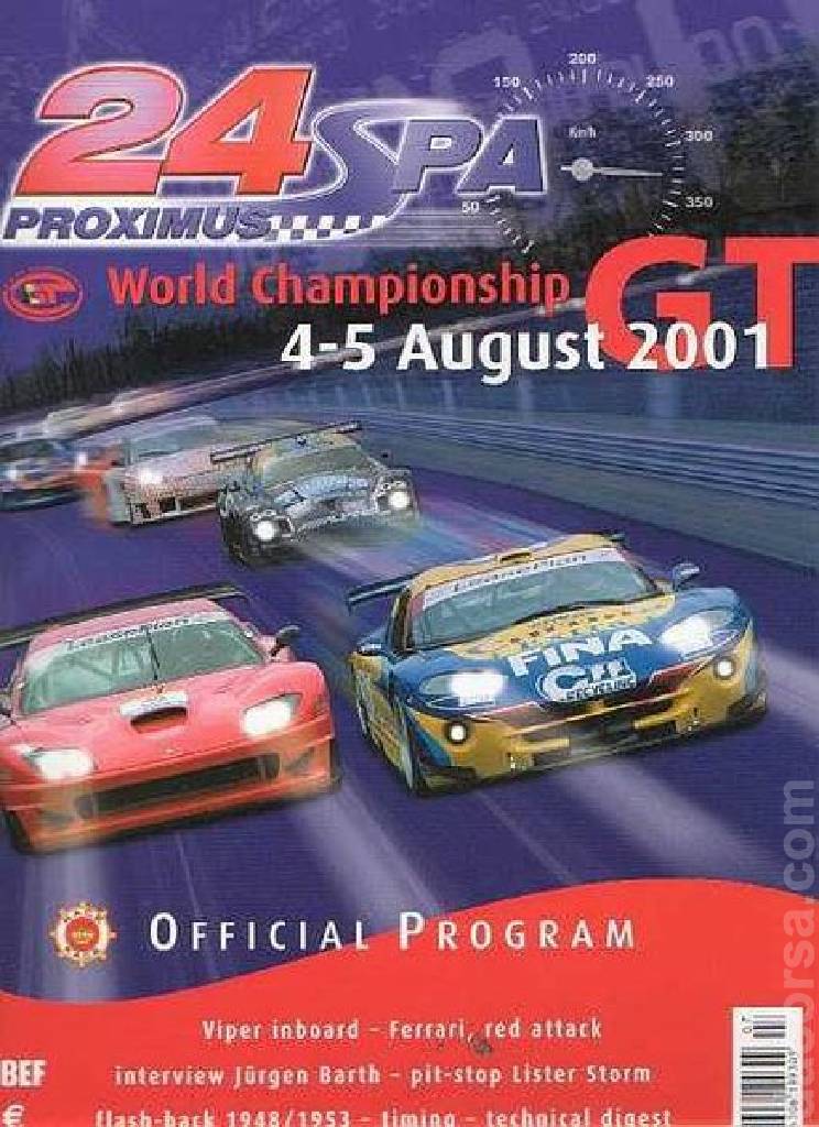 Poster of Proximus 24 Hours of Spa 2001, FIA GT Championship round 07, Belgium, 4 - 5 August 2001
