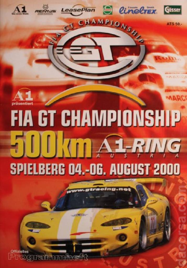 Poster of Zeltweg 500km 2000, FIA GT Championship round 07, Austria, 4 - 6 August 2000