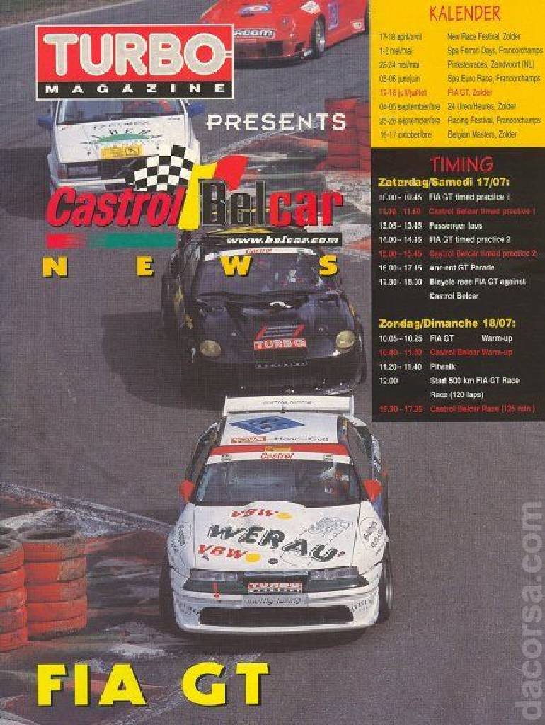 Poster of Zolder 500km 1999, FIA GT Championship round 05, Belgium, 17 - 18 July 1999
