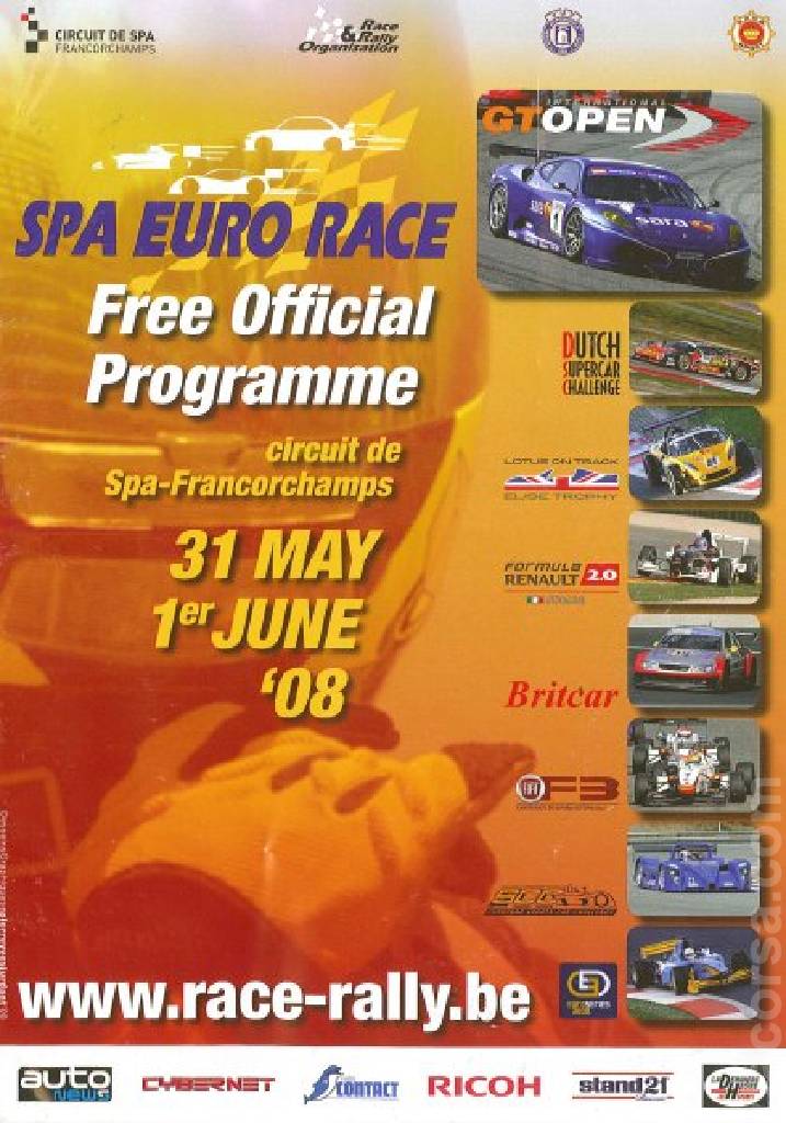Poster of Spa Euro Race 2008, International GT Open round 03, Belgium, 1 June 2008