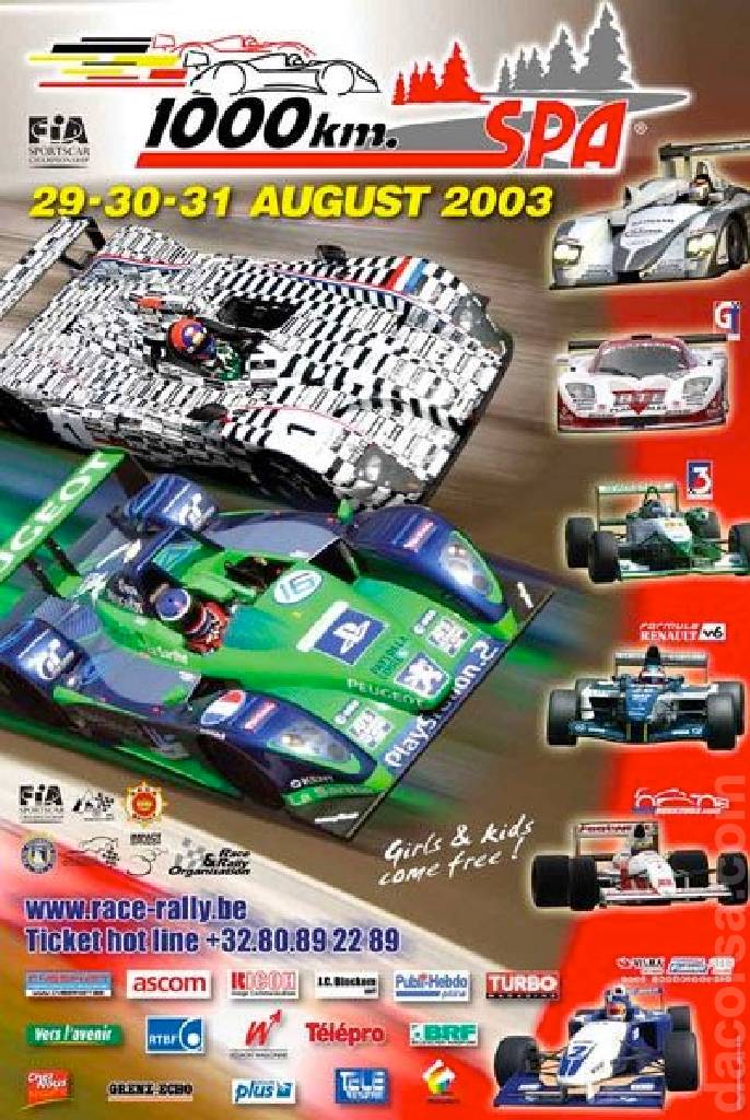 Poster of 1000km de Spa-Francorchamps 2003, International Sports Racing Series round 06, Belgium, 29 - 31 August 2003