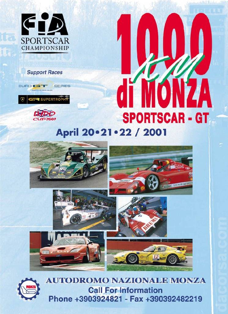 Image representing 1000km di Monza 2001, International Sports Racing Series round 02, Italy, 20 - 22 April 2001