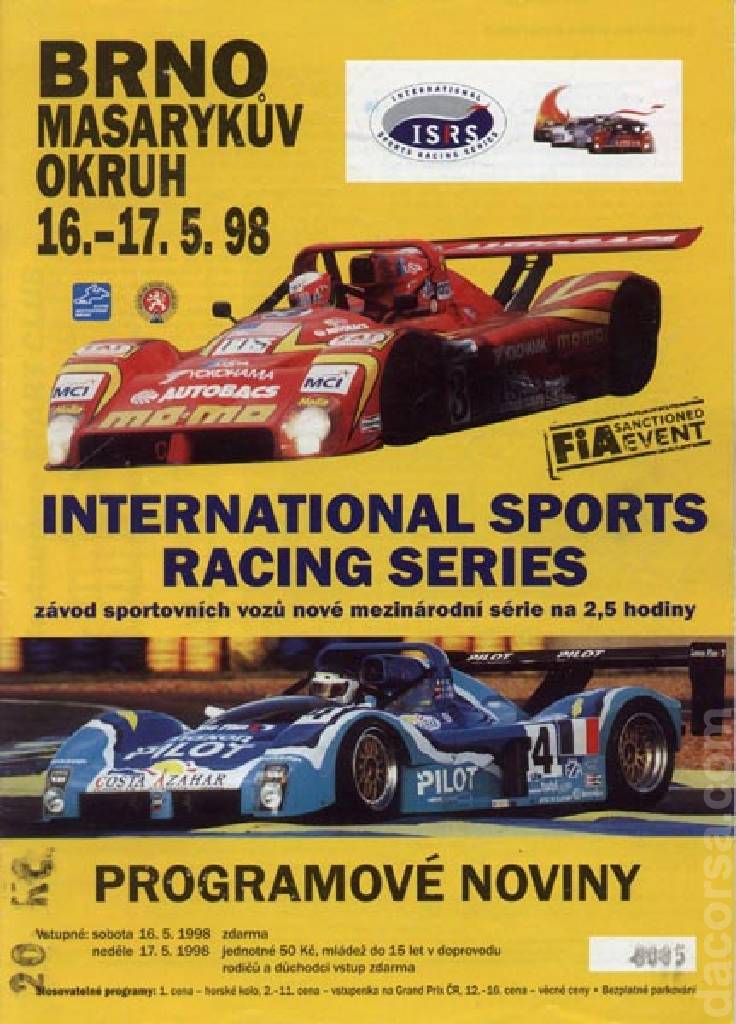 Poster of Brno 2.5 hour 1998, International Sports Racing Series round 02, Czech Republic, 16 - 17 May 1998
