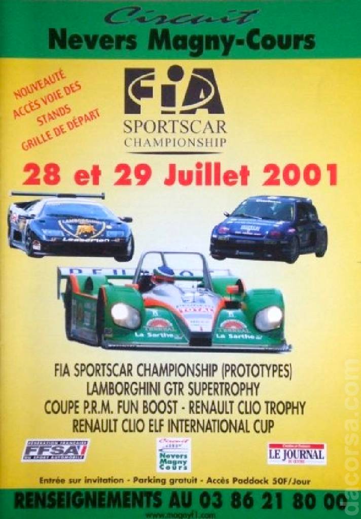 Poster of FIA Sportscar Championship Magny-Cours 2001, International Sports Racing Series round 05, France, 28 - 29 July 2001