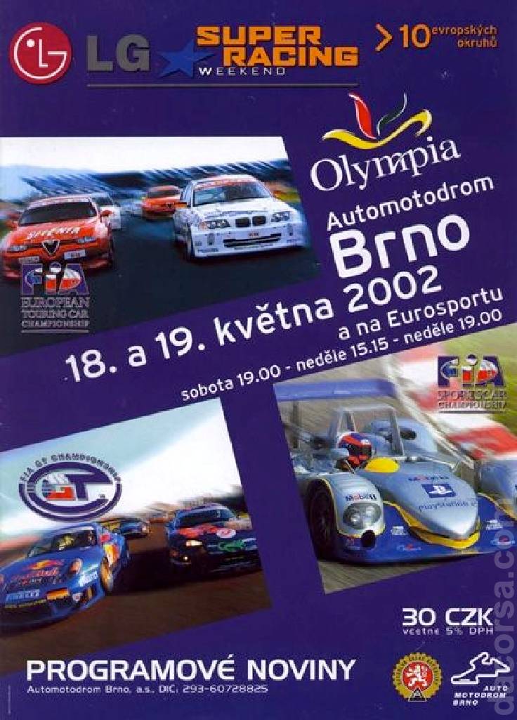 Poster of FIA Sportscar Championship Masaryk 2002, International Sports Racing Series round 03, Czech Republic, 18 - 19 May 2002