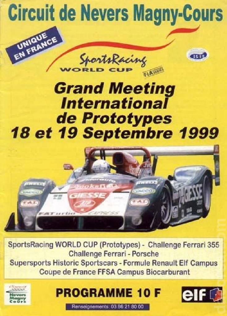 Poster of Sports Racing World Cup Magny-Cours 1999, International Sports Racing Series round 08, France, 18 - 19 September 1999