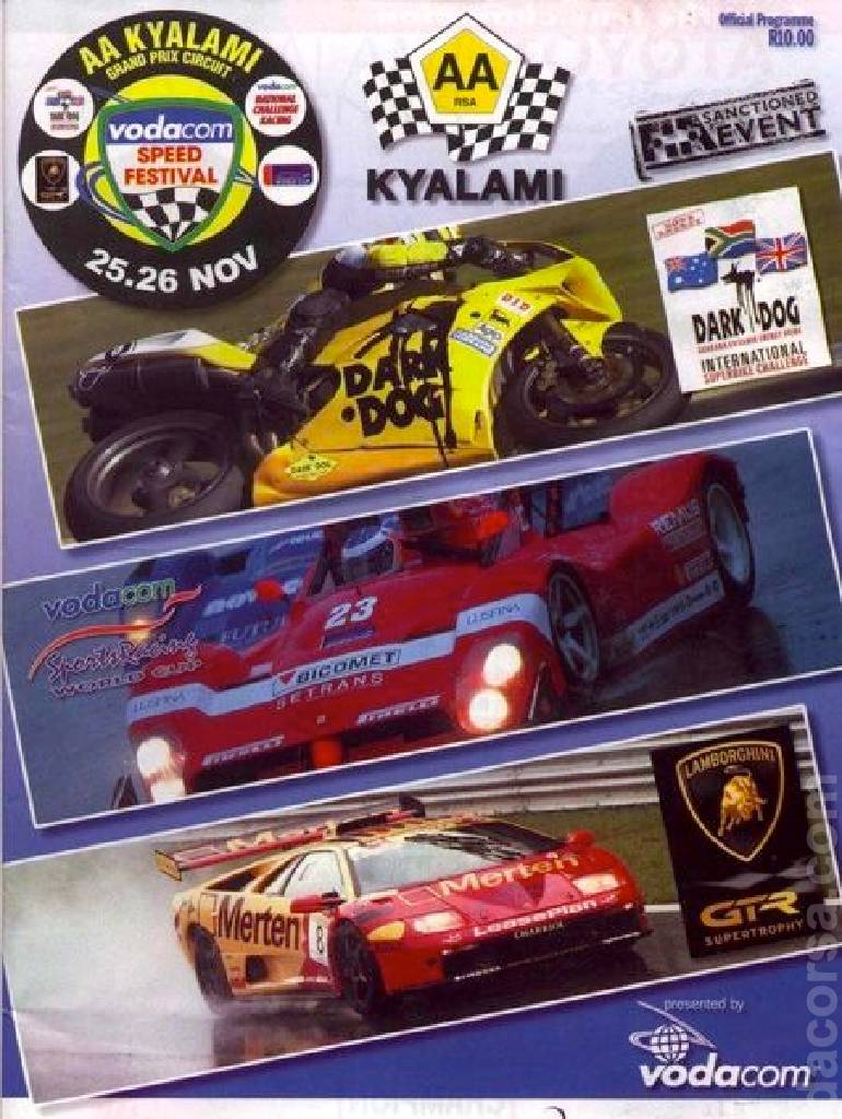 Image representing Vodacom Festival of Motor Racing 2000, International Sports Racing Series round 10, South Africa, 26 November 2000