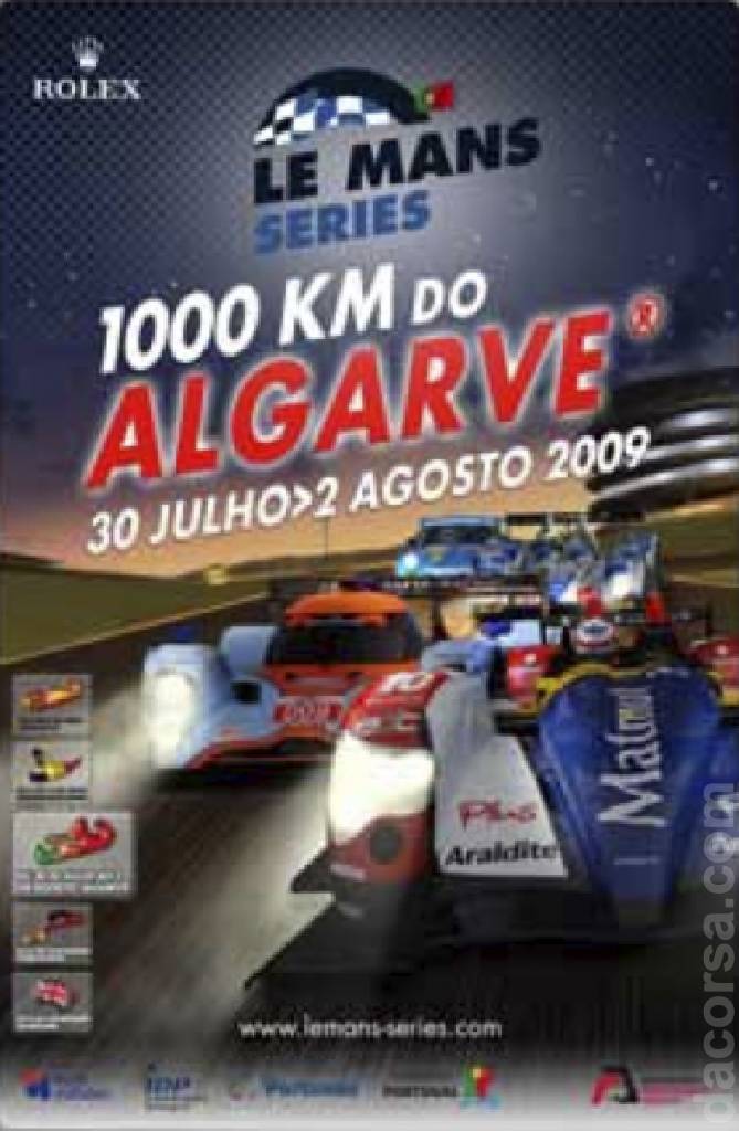 Poster of1000km of Algarve 2009, Le Mans Series round 03, Portugal, 30 July - 2 August 2009 Poster of 1000km of Algarve 2009, Le Mans Series round 03, Portugal, 30 July - 2 August 2009