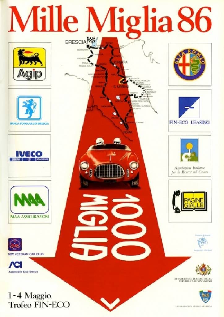 Image representing Mille Miglia 1986, Italy, 1 - 4 May 1986