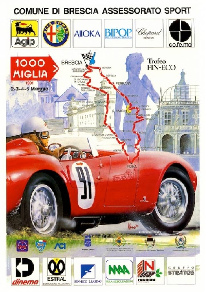 Image representing Mille Miglia 1991, Italy, 2 - 5 May 1991