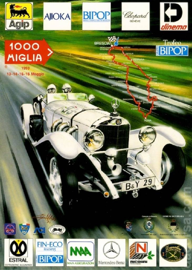 Image representing Mille Miglia 1993, Italy, 12 - 15 May 1993
