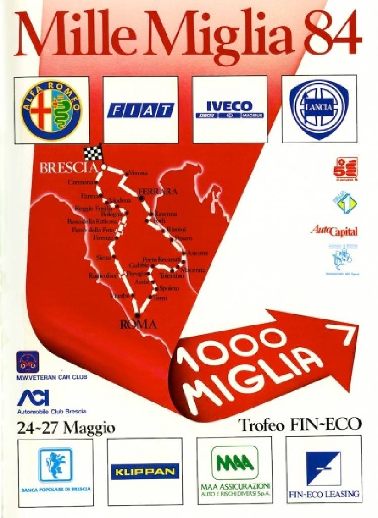Poster of Mille Miglia 1984, Italy, 24 - 27 May 1984