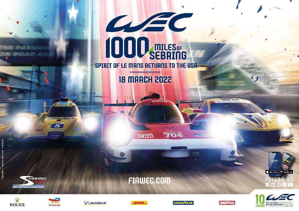 Poster of 1000 Miles of Sebring 2022, FIA World Endurance Championship round 01, United States, 18 March 2022