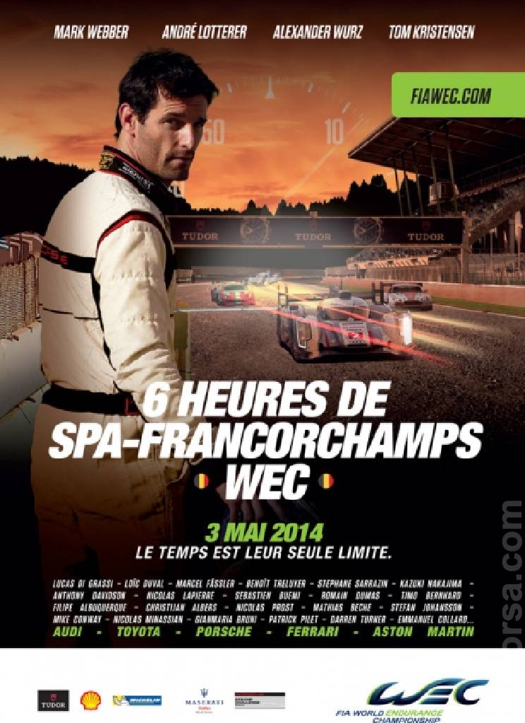 Poster of 6 Hours of Spa-Francorchamps 2014, FIA World Endurance Championship round 02, Belgium, 2 - 3 May 2014