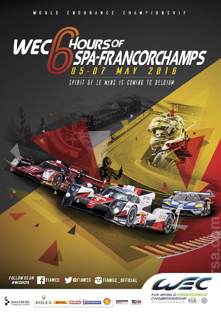 Poster of 6 Hours of Spa-Francorchamps 2016, FIA World Endurance Championship round 03, Belgium, 6 - 8 May 2016