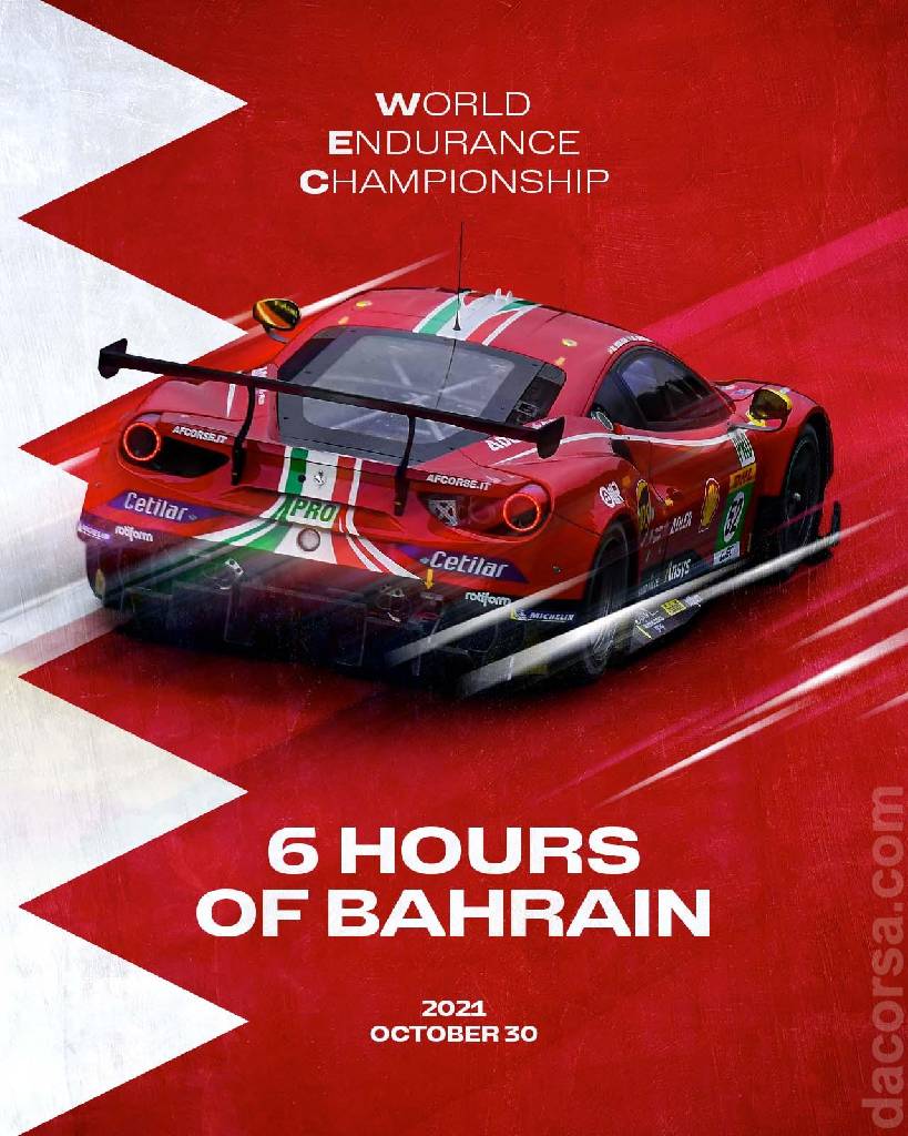 Poster of BAPCO 6 Hours of Bahrain 2021, FIA World Endurance Championship round 05, Bahrain, 29 - 30 October 2021