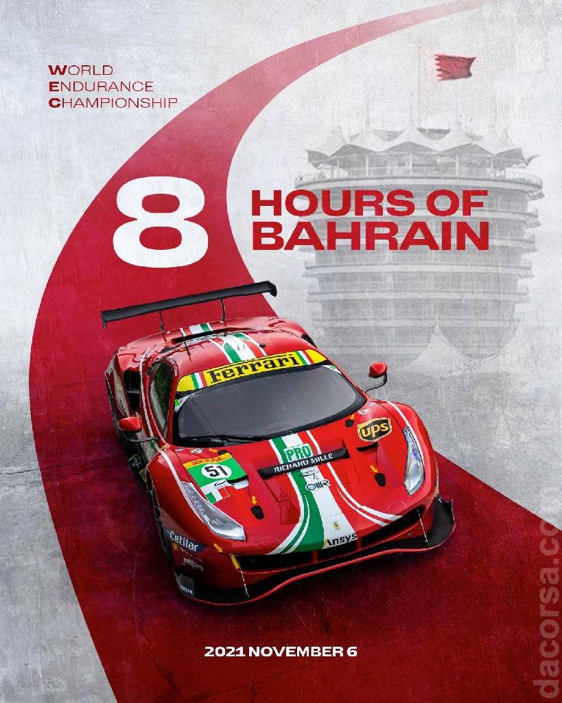 Poster of BAPCO 8 Hours of Bahrain 2021, FIA World Endurance Championship round 06, Bahrain, 6 November 2021