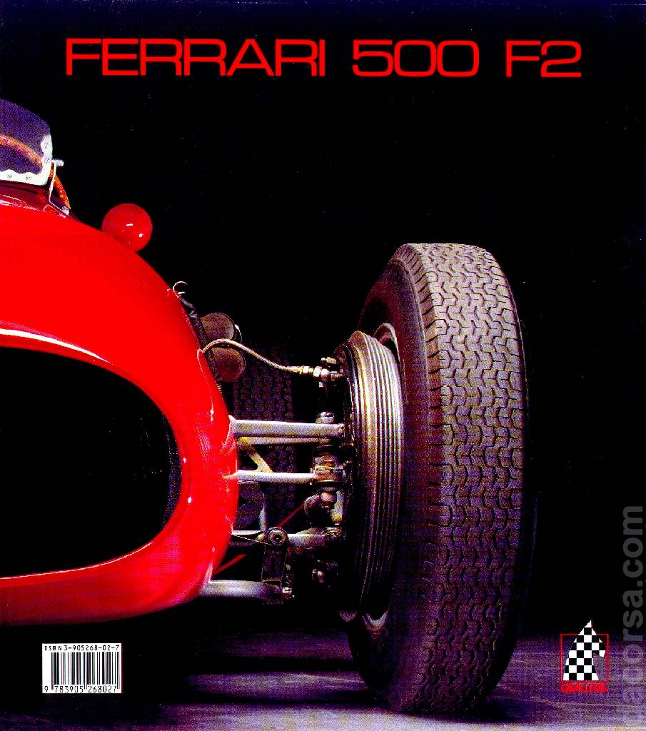 Backcover of Ferrari 500 F2 (s/n 0186F) issue 3, Cavalleria Series