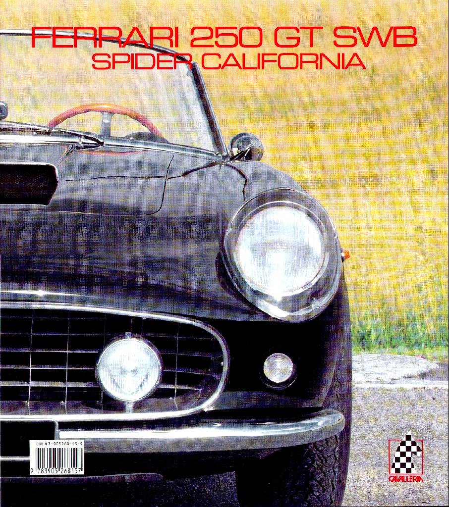 Backcover of Ferrari 250 GT SWB Spider California issue 16, Cavalleria Series