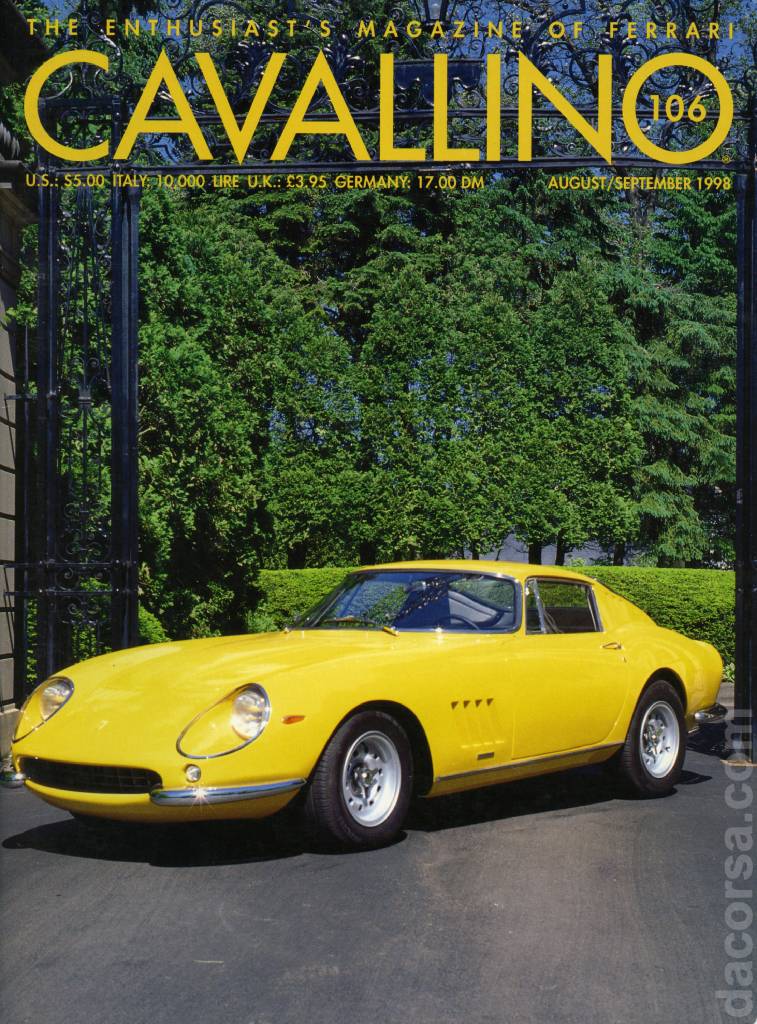 Cover of Cavallino Magazine issue 106, August / September 1998