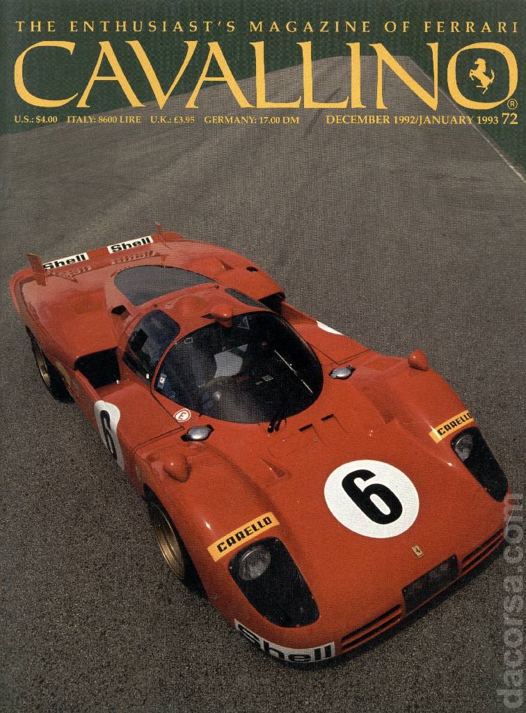 Cover of Cavallino Magazine issue 72, December 1992 / January 1993