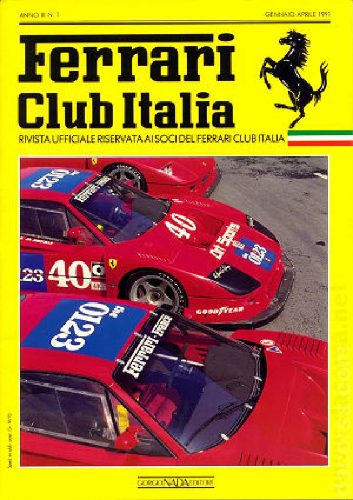 Cover of Ferrari Club Italia issue anno III-1, anno III Quadrimestrale Gennaio-Aprile (1991)