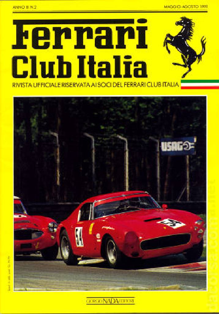 Cover of Ferrari Club Italia issue anno III-2, anno III Quadrimestrale Maggio-Agosto (1991)