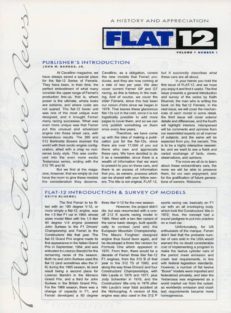 Cover of Flat 12 newsletter issue 1, VOLUME 1 NUMBER 1 (2004)
