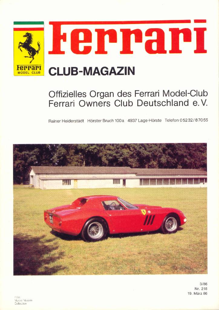 Image for Ferrari Model Club issue 218