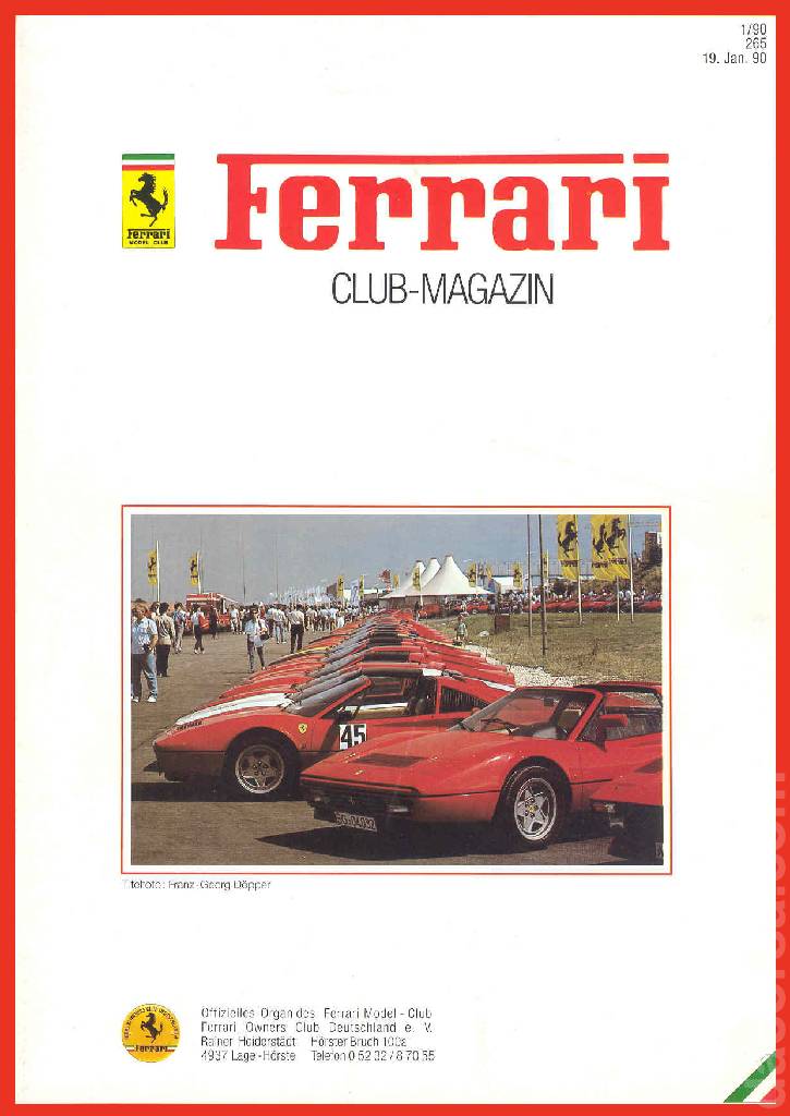Cover of Ferrari Model Club issue 265, 19. Jan. 90 (1990)