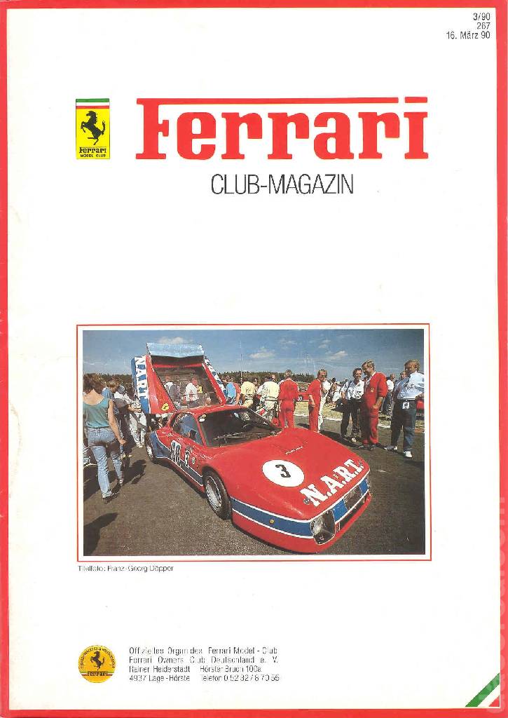 Cover of Ferrari Model Club issue 267, 16. Marz 90 (1990)