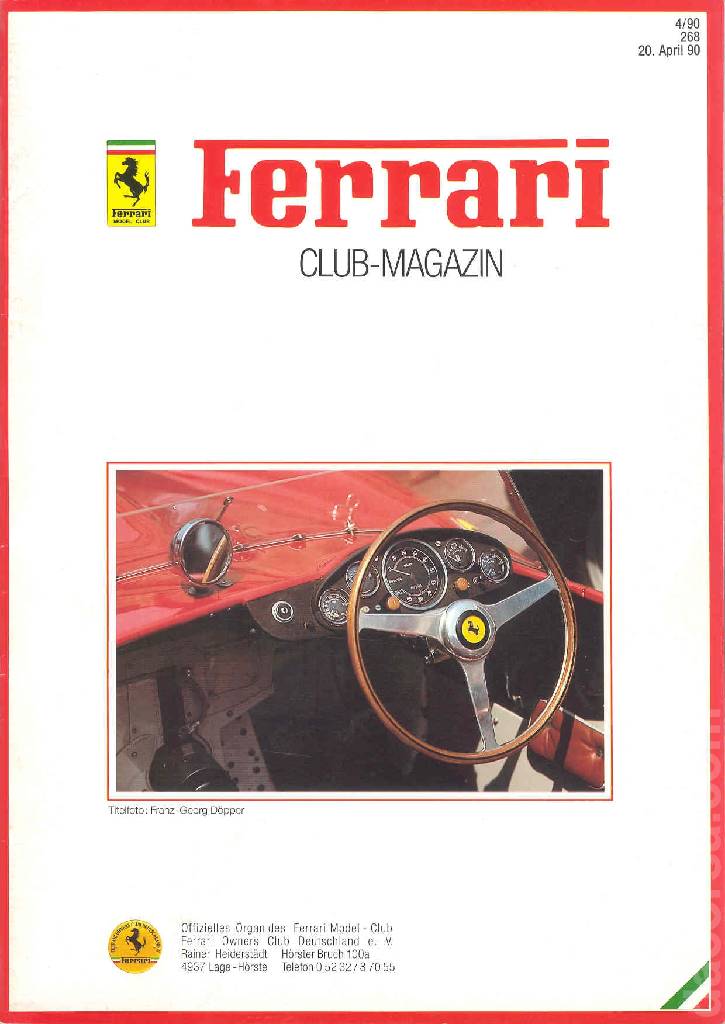 Cover of Ferrari Model Club issue 268, 20. April 90 (1990)
