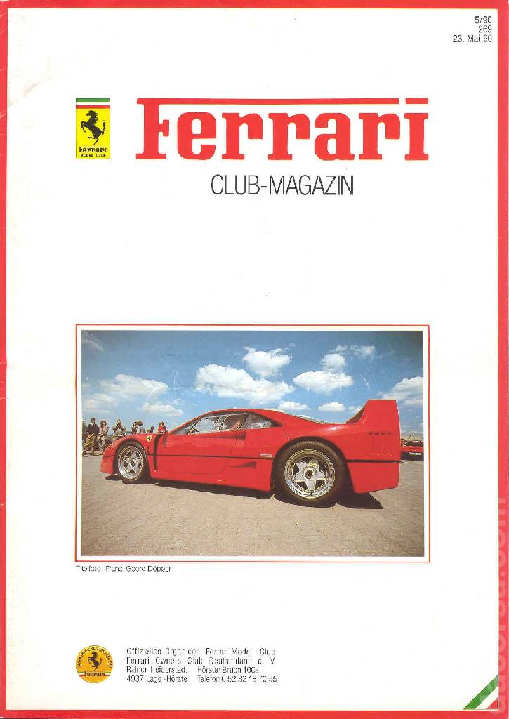 Cover of Ferrari Model Club issue 269, 23. Mai 90 (1990)