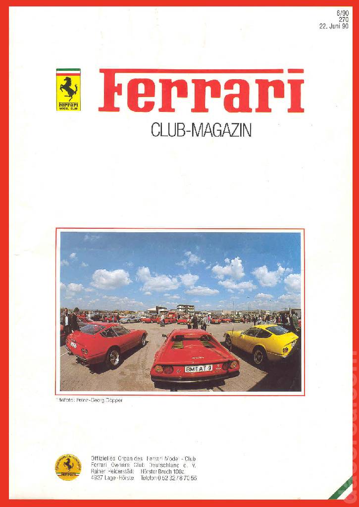 Cover of Ferrari Model Club issue 270, 22. Juni 90 (1990)