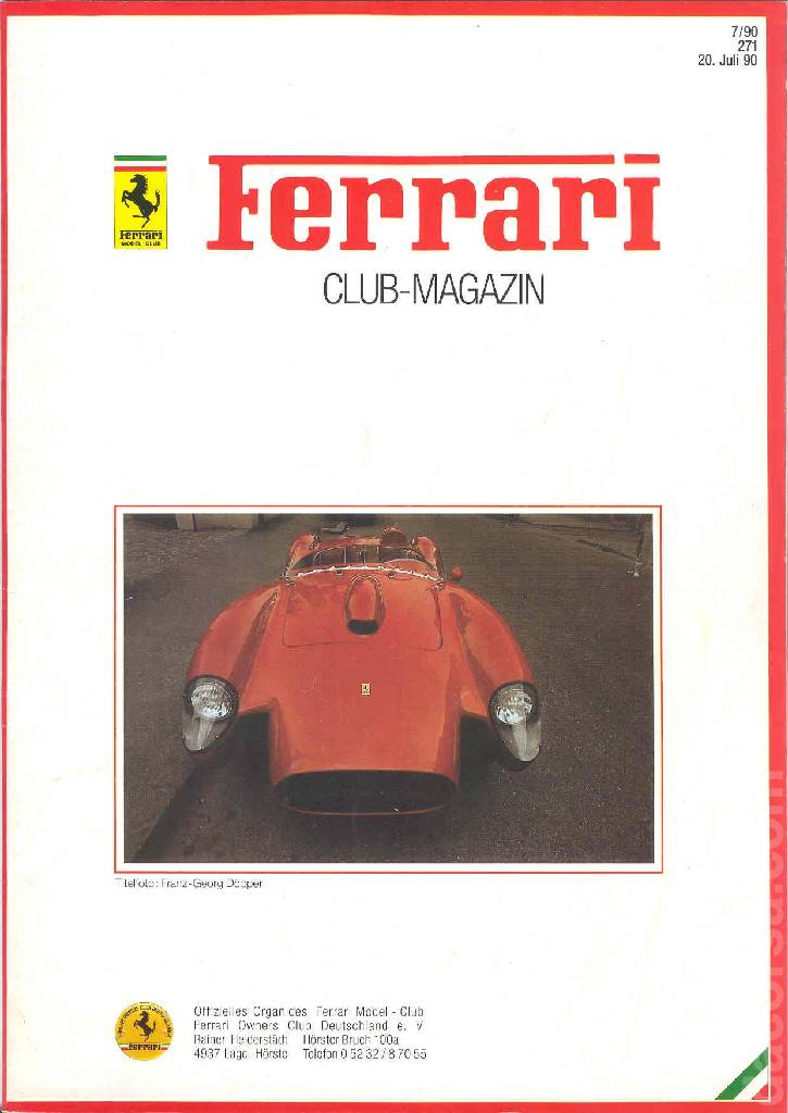 Cover of Ferrari Model Club issue 271, 20. Juli 90 (1990)