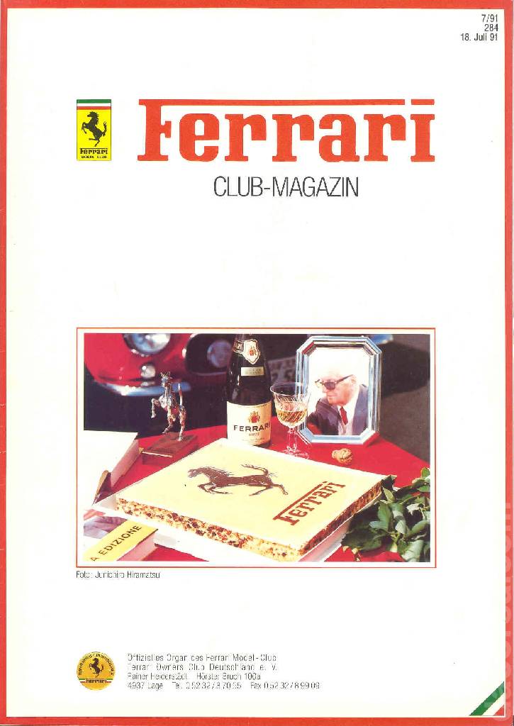 Cover of Ferrari Model Club issue 284, 18. Juli 91 (1991)