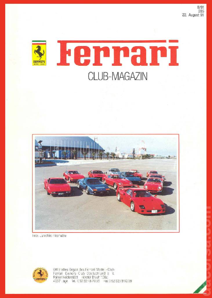 Cover of Ferrari Model Club issue 285, 22. August 91 (1991)