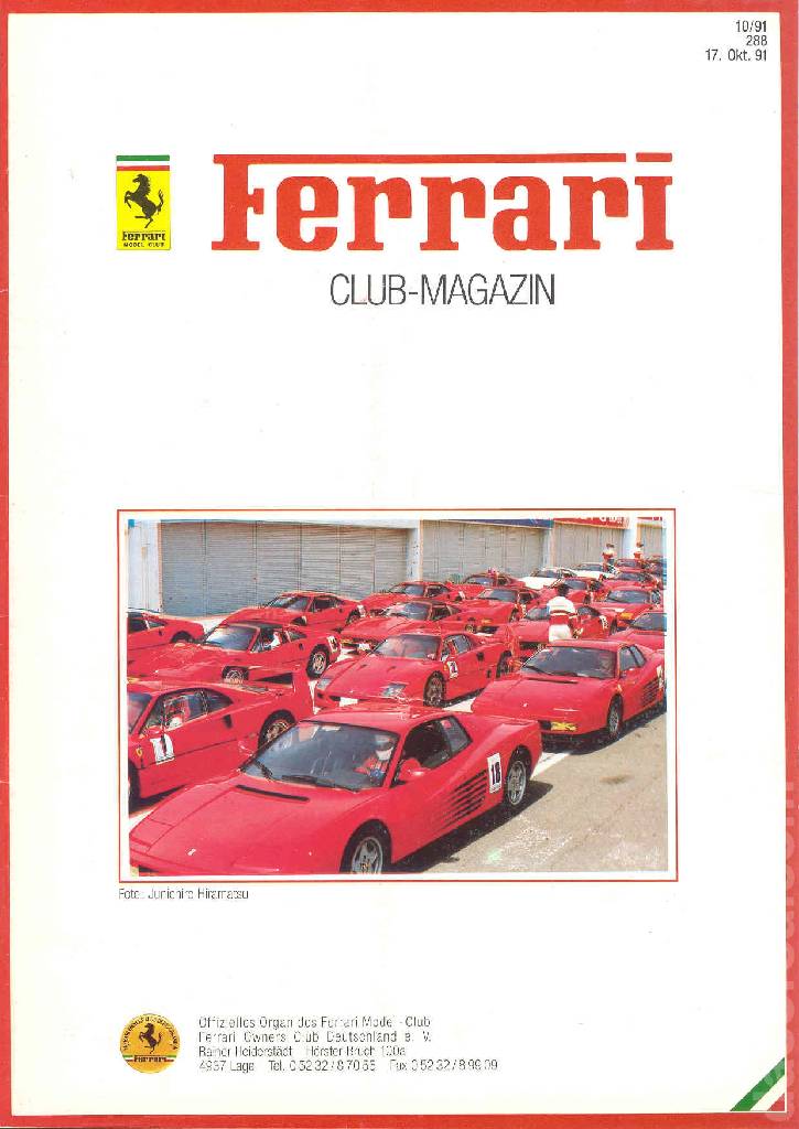 Cover of Ferrari Model Club issue 288, 17. Okt. 91 (1991)