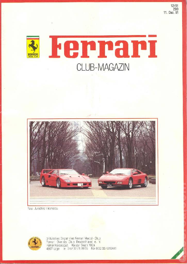 Cover of Ferrari Model Club issue 290, 11. Dez. 91 (1991)