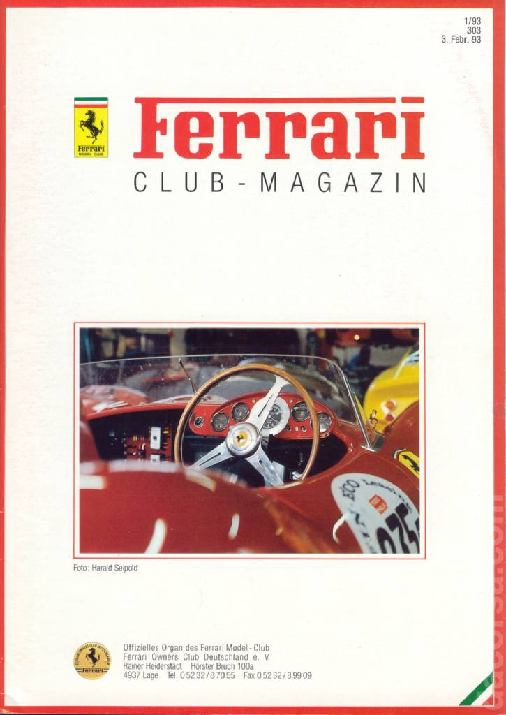 Cover of Ferrari Model Club issue 303, 3. Febr. 93 (1993)