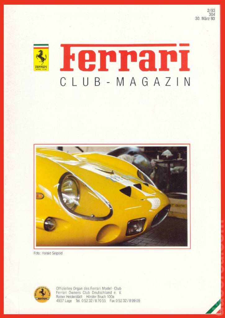 Cover of Ferrari Model Club issue 304, 30. Marz 93 (1993)