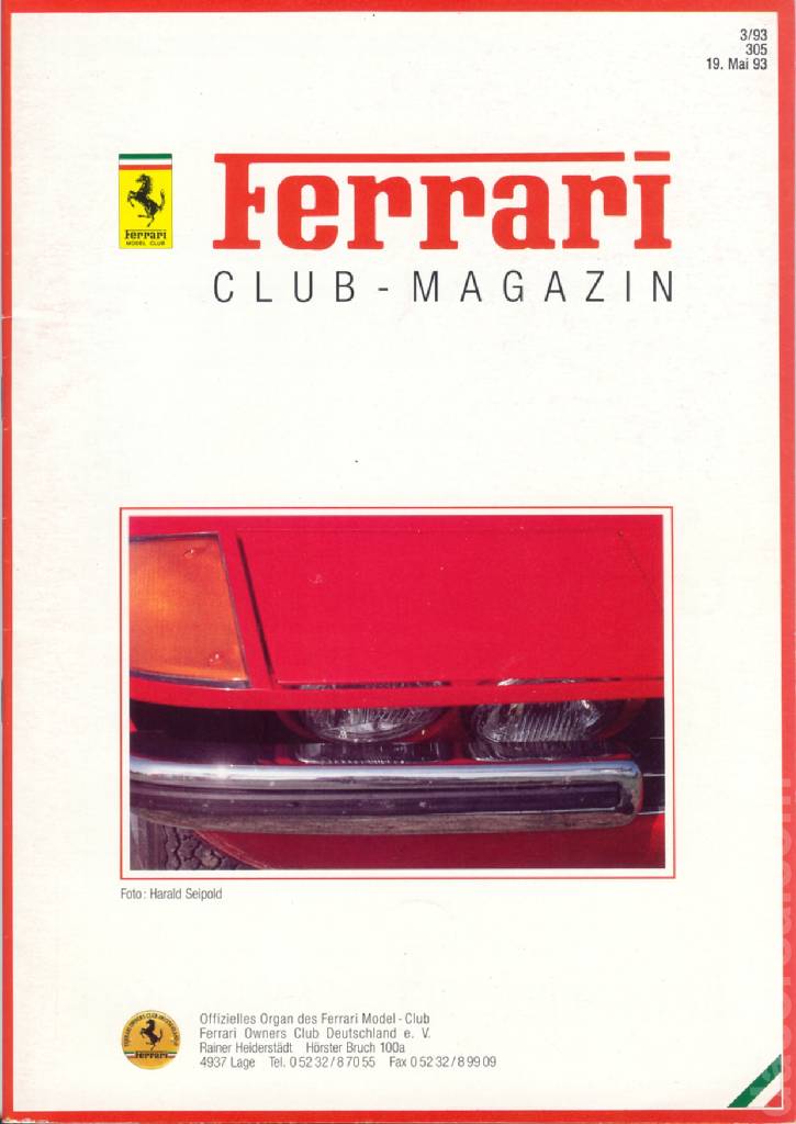 Cover of Ferrari Model Club issue 305, 19. Mai 93 (1993)
