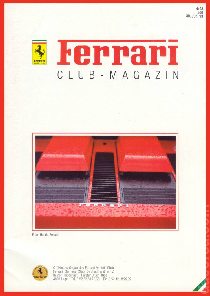 Cover of Ferrari Model Club issue 306, 30. Juni 93 (1993)