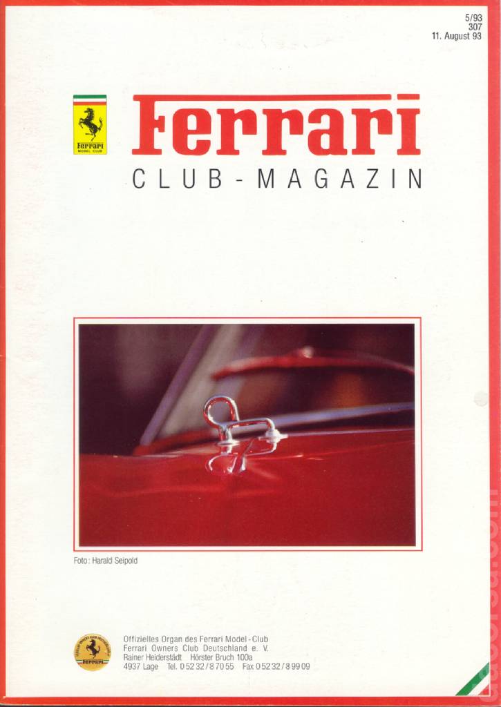 Cover of Ferrari Model Club issue 307, 11. August 93 (1993)