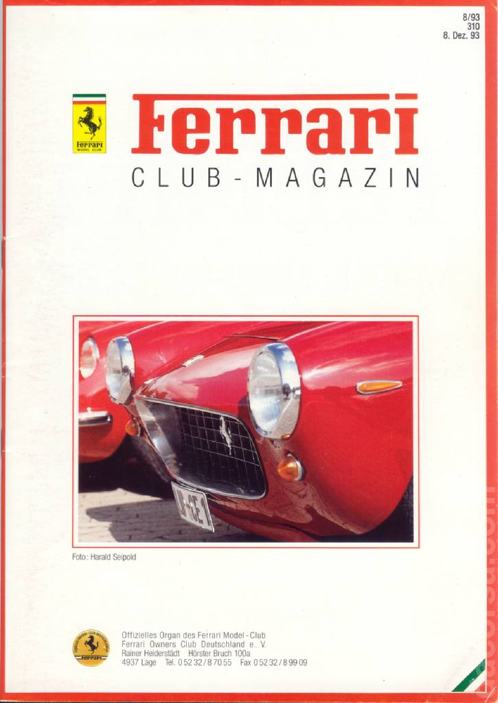Cover of Ferrari Model Club issue 310, 8. Dez. 93 (1993)