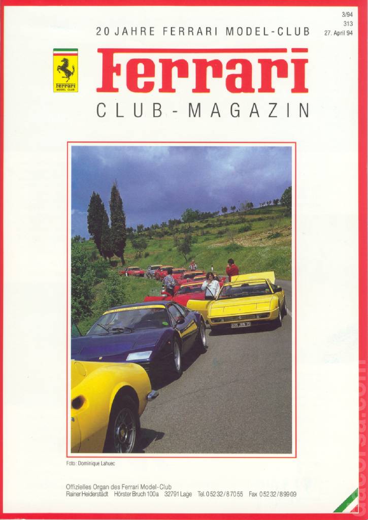 Cover of Ferrari Model Club issue 313, 27. April 94 (1994)