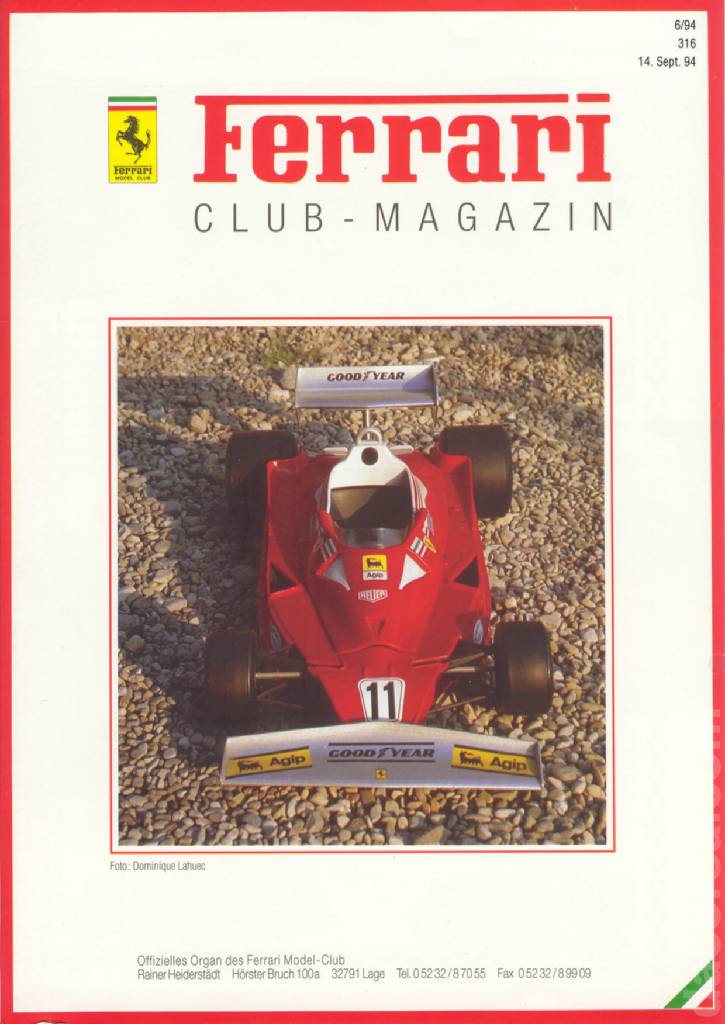 Cover of Ferrari Model Club issue 316, 14. Sept. 94 (1994)