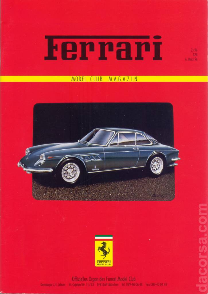 Cover of Ferrari Model Club issue 328, 6. Marz 96 (1996)