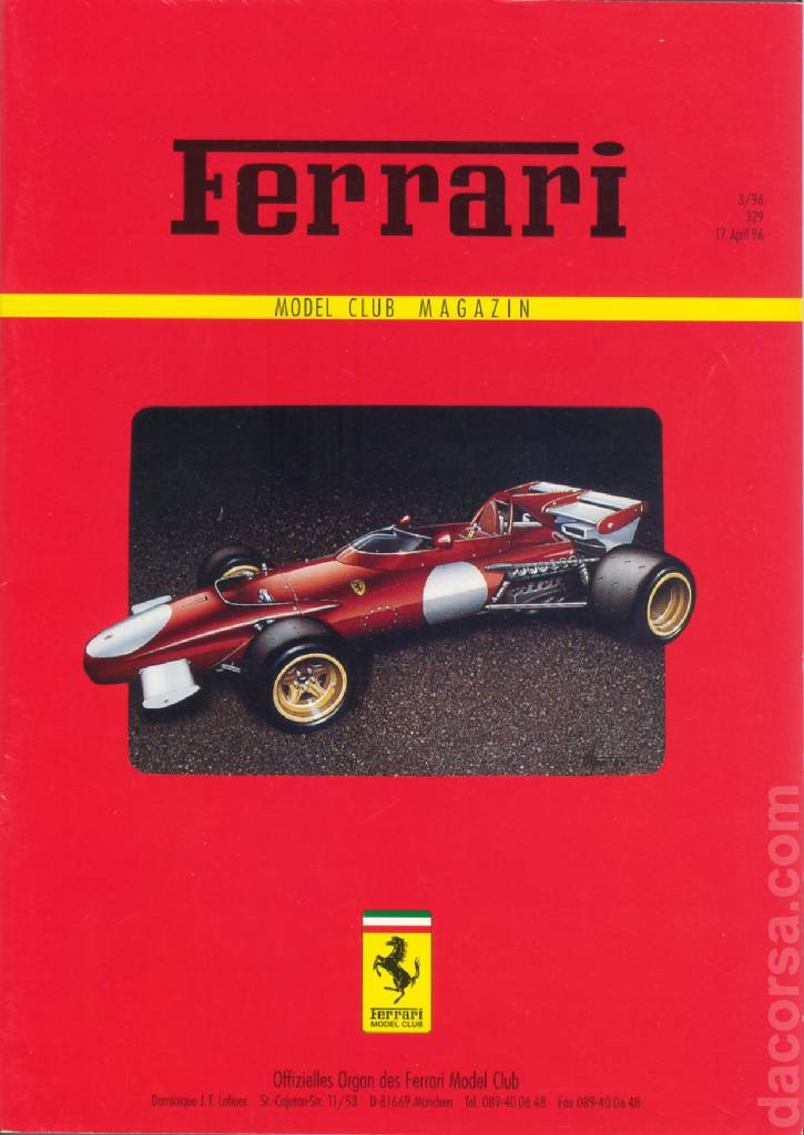 Cover of Ferrari Model Club issue 329, 17. April 96 (1996)